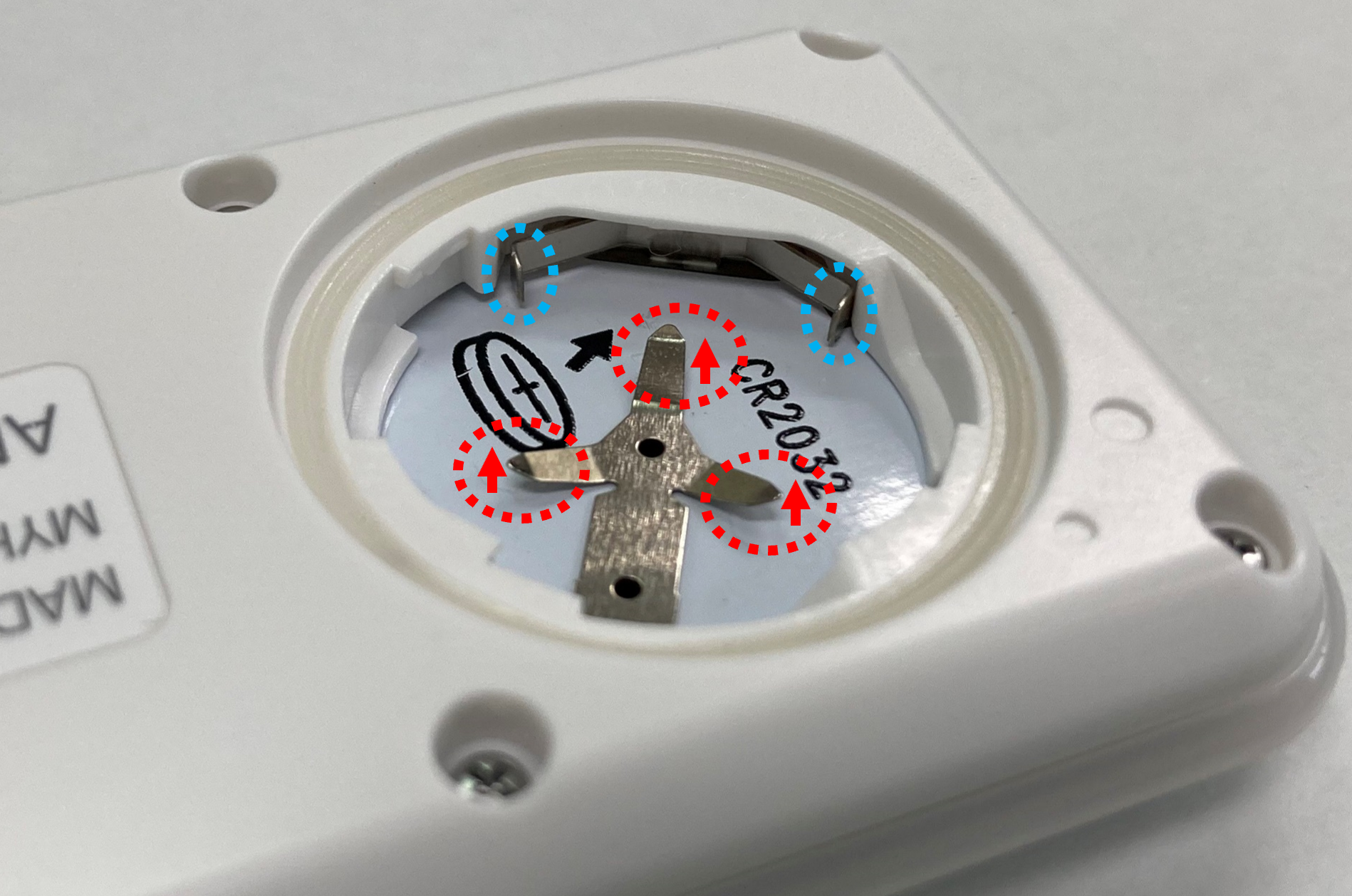 電池がすぐに切れる場合1と2を説明した写真